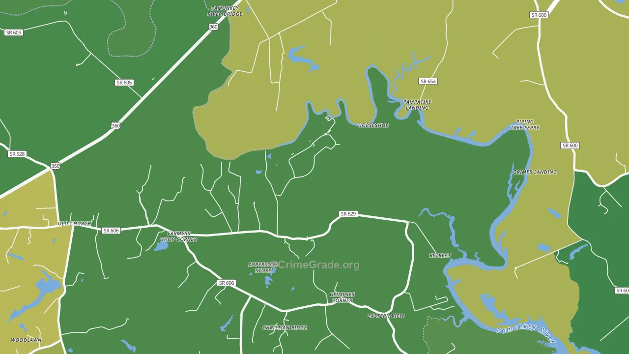 Old Church, VA Map of Vehicle Theft Rates