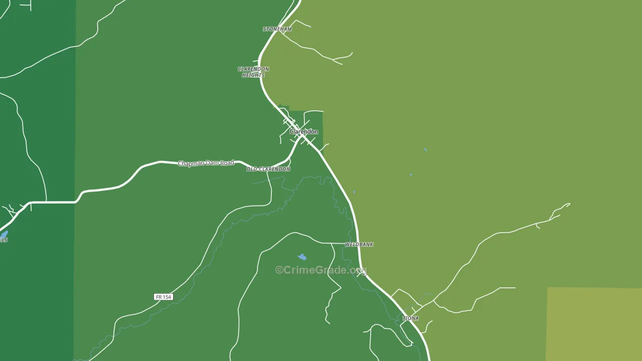 Old Clarendon, PA Map of Vehicle Theft Rates