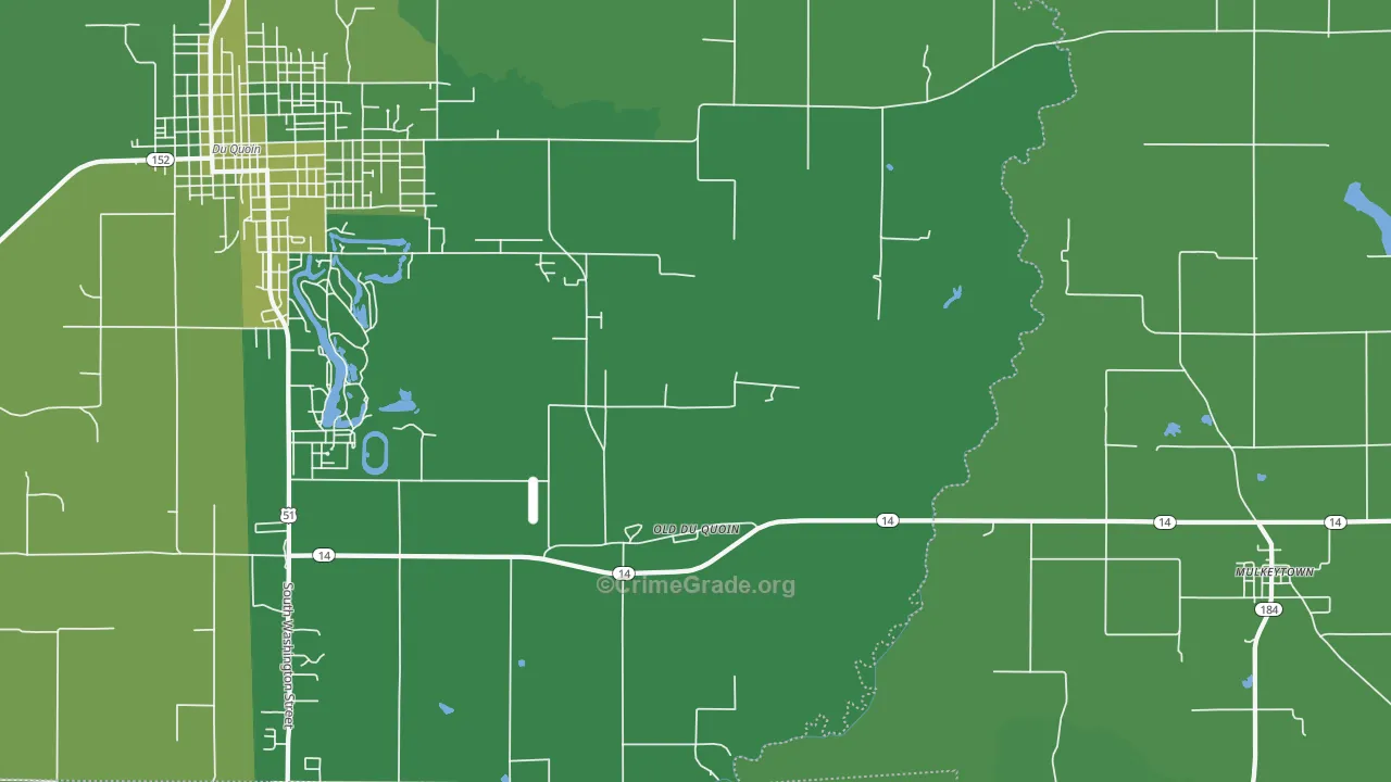 Old Du Quoin, IL Map of Vehicle Theft Rates