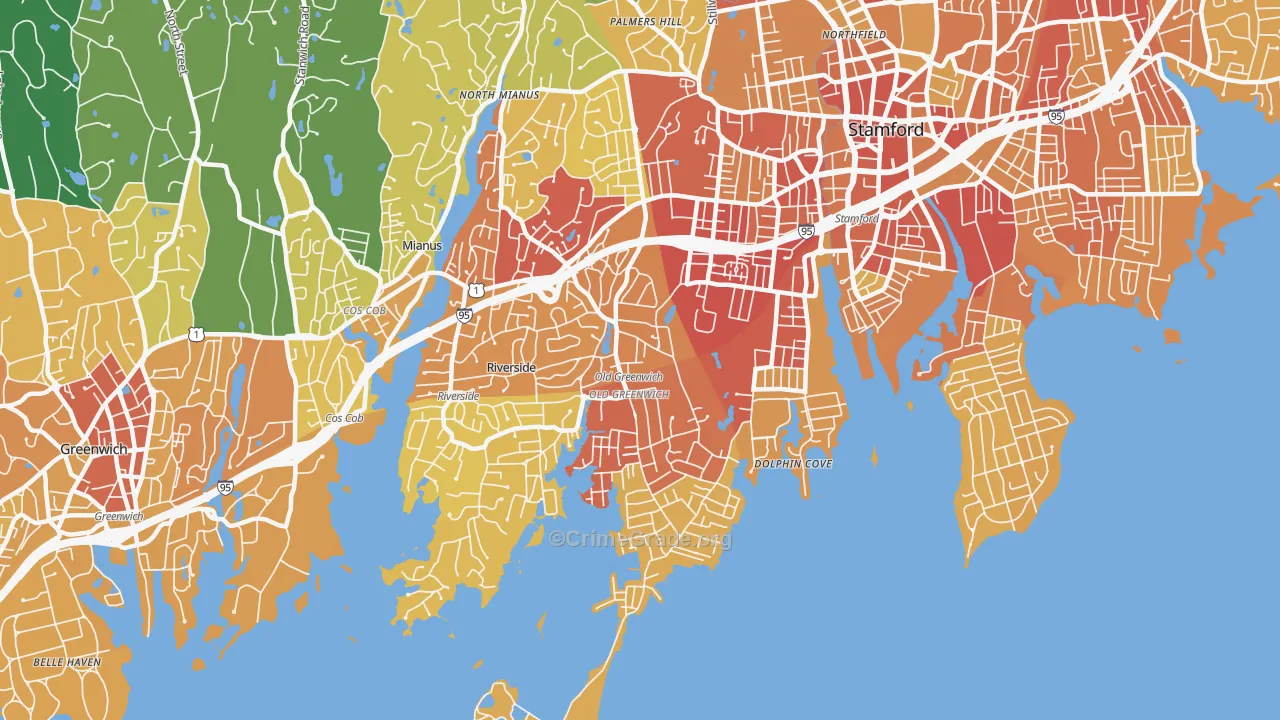 Old Greenwich, CT Map of Vehicle Theft Rates