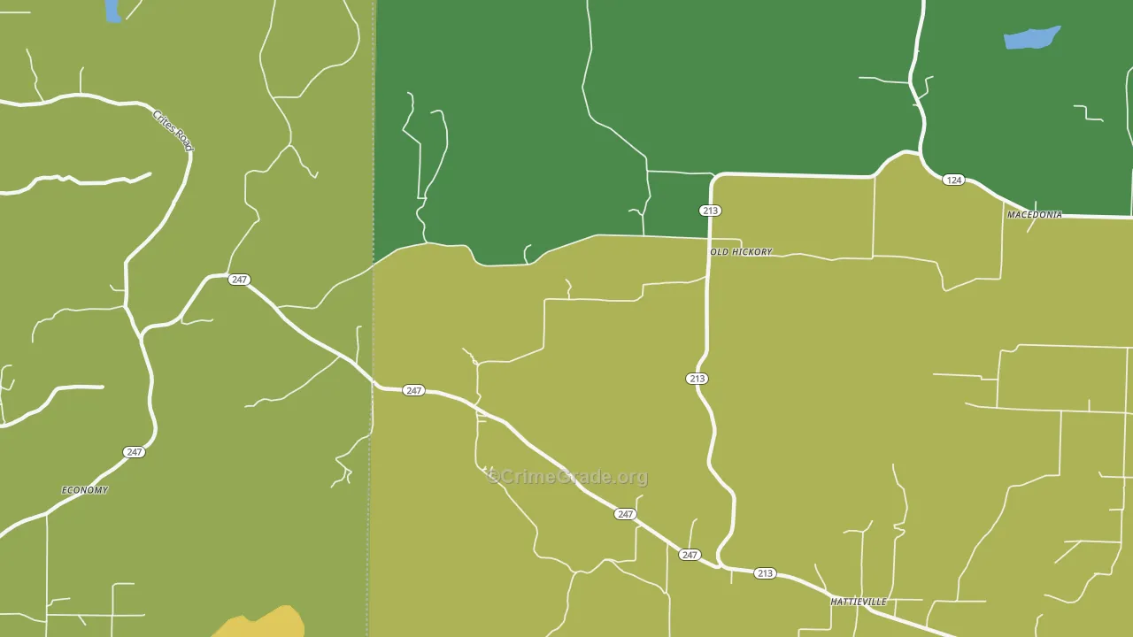 Old Hickory, AR Map of Vehicle Theft Rates