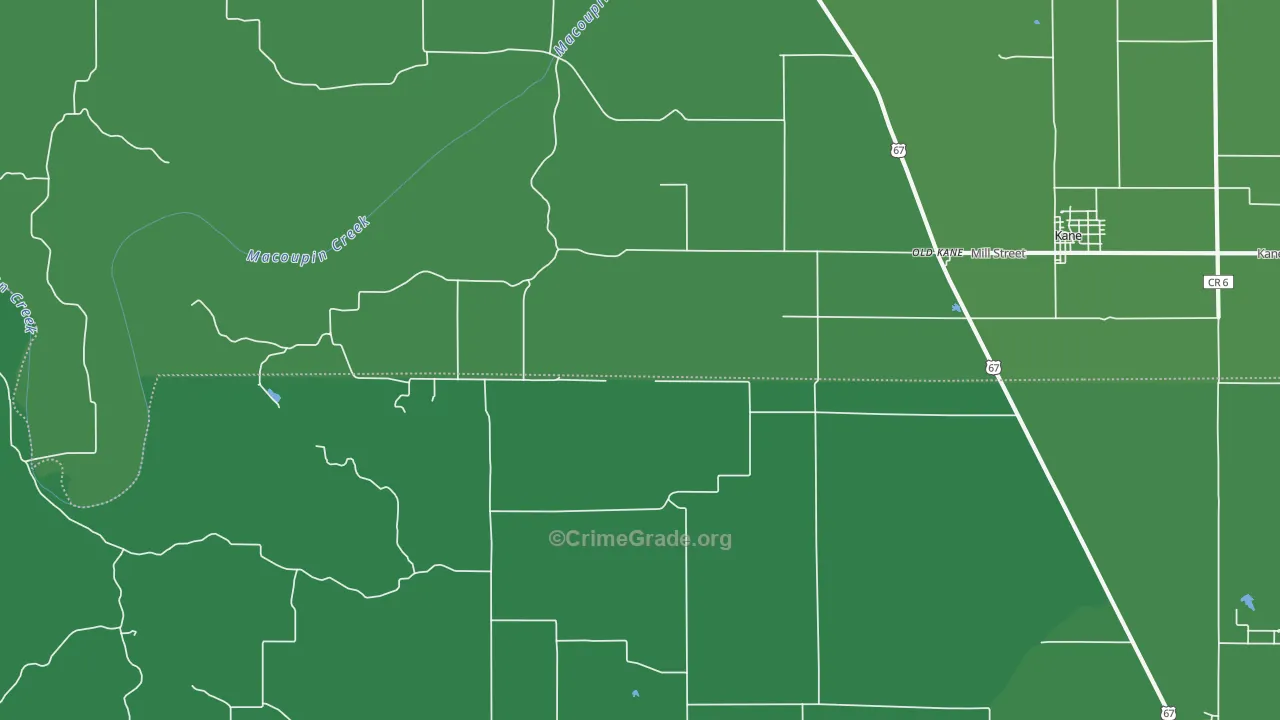 Old Kane, IL Map of Vehicle Theft Rates