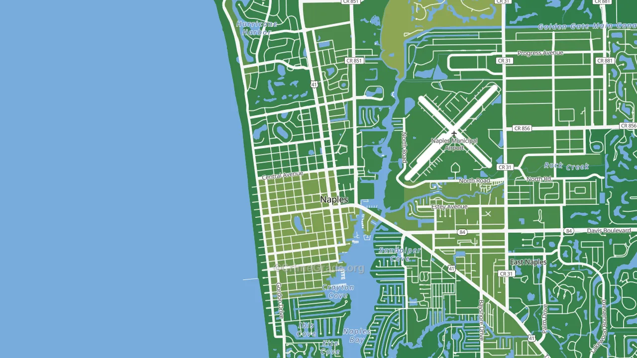 Old Naples, Naples, FL Map of Vehicle Theft Rates