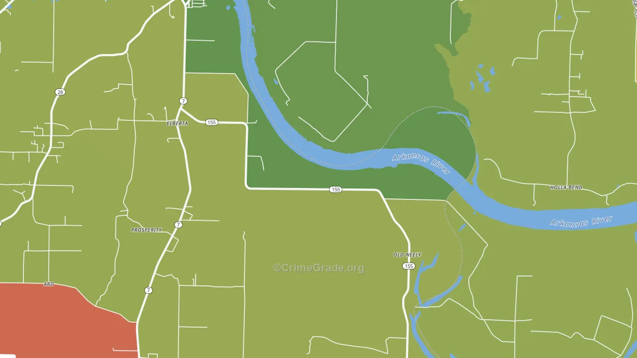 Old Neely, AR Map of Vehicle Theft Rates