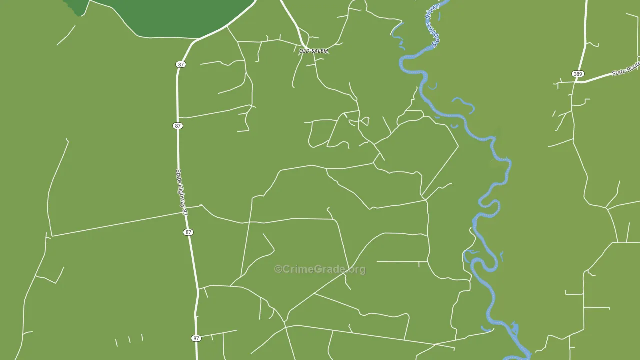 Old Salem, TX Map of Vehicle Theft Rates