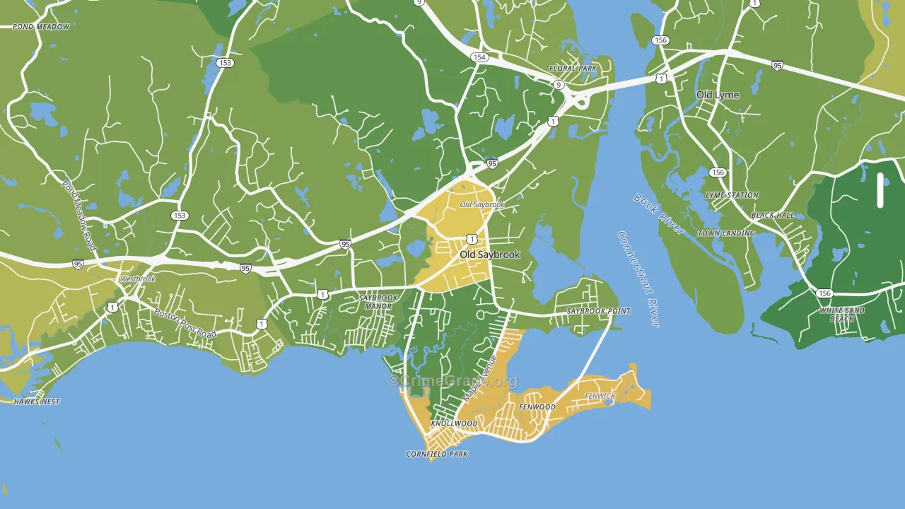 Old Saybrook, CT Map of Vehicle Theft Rates
