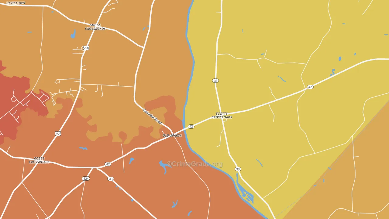 Old Sparta, NC Map of Vehicle Theft Rates