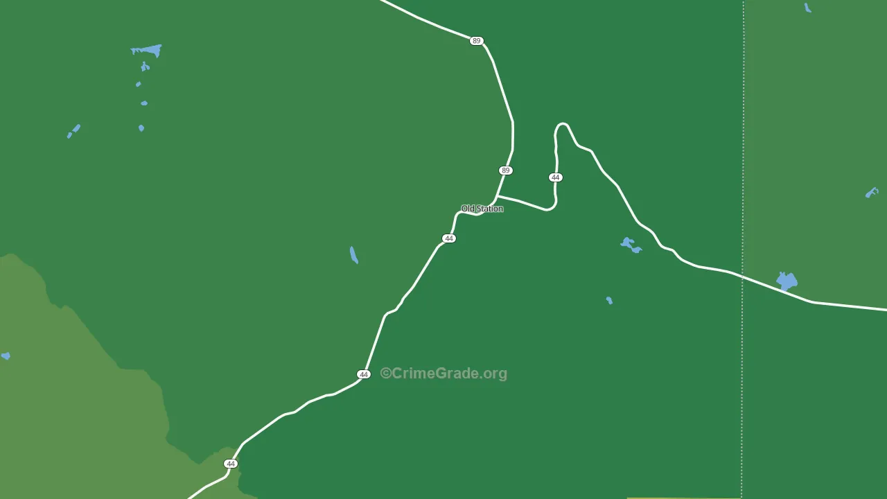 Old Station, CA Map of Vehicle Theft Rates