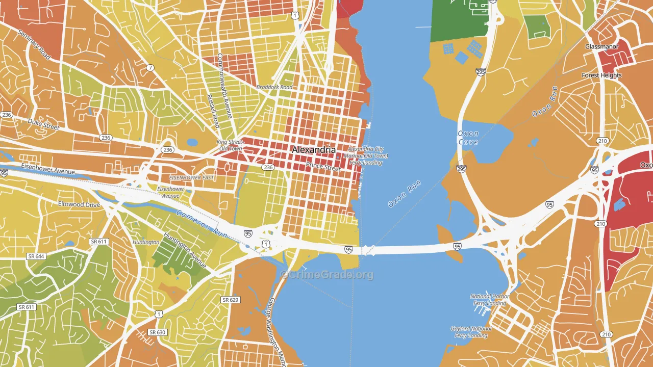 Old Town, Alexandria, VA Map of Vehicle Theft Rates