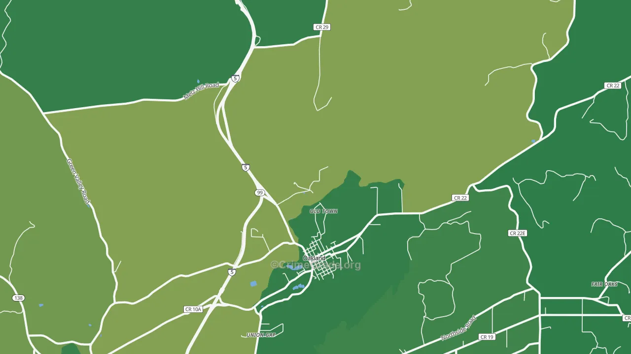 Old Town, OR Map of Vehicle Theft Rates