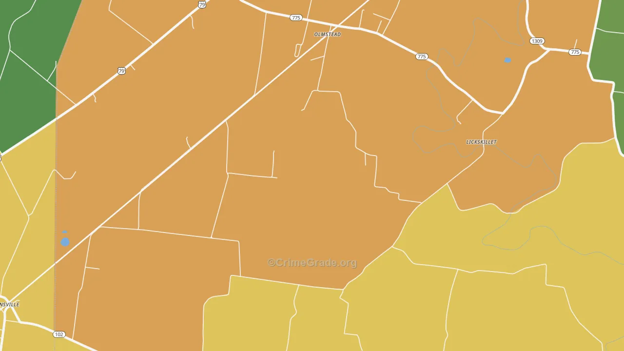 Old Volney, KY Map of Vehicle Theft Rates