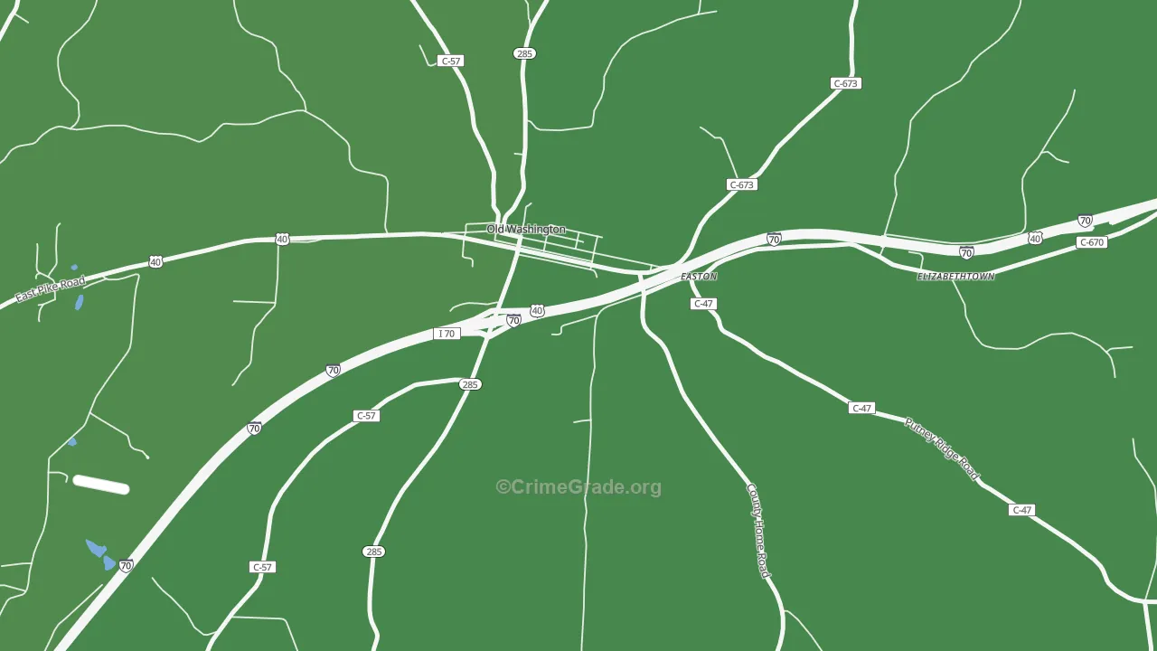 Old Washington, OH Map of Vehicle Theft Rates