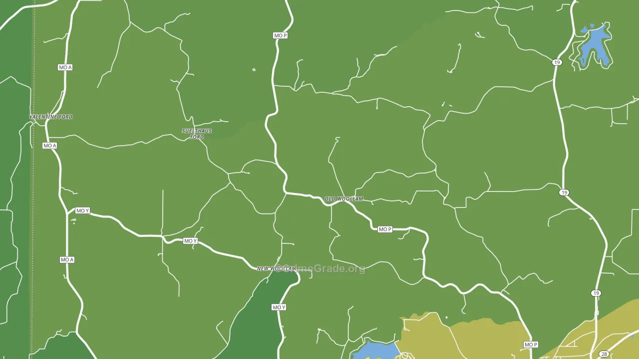 Old Woollam, MO Map of Vehicle Theft Rates