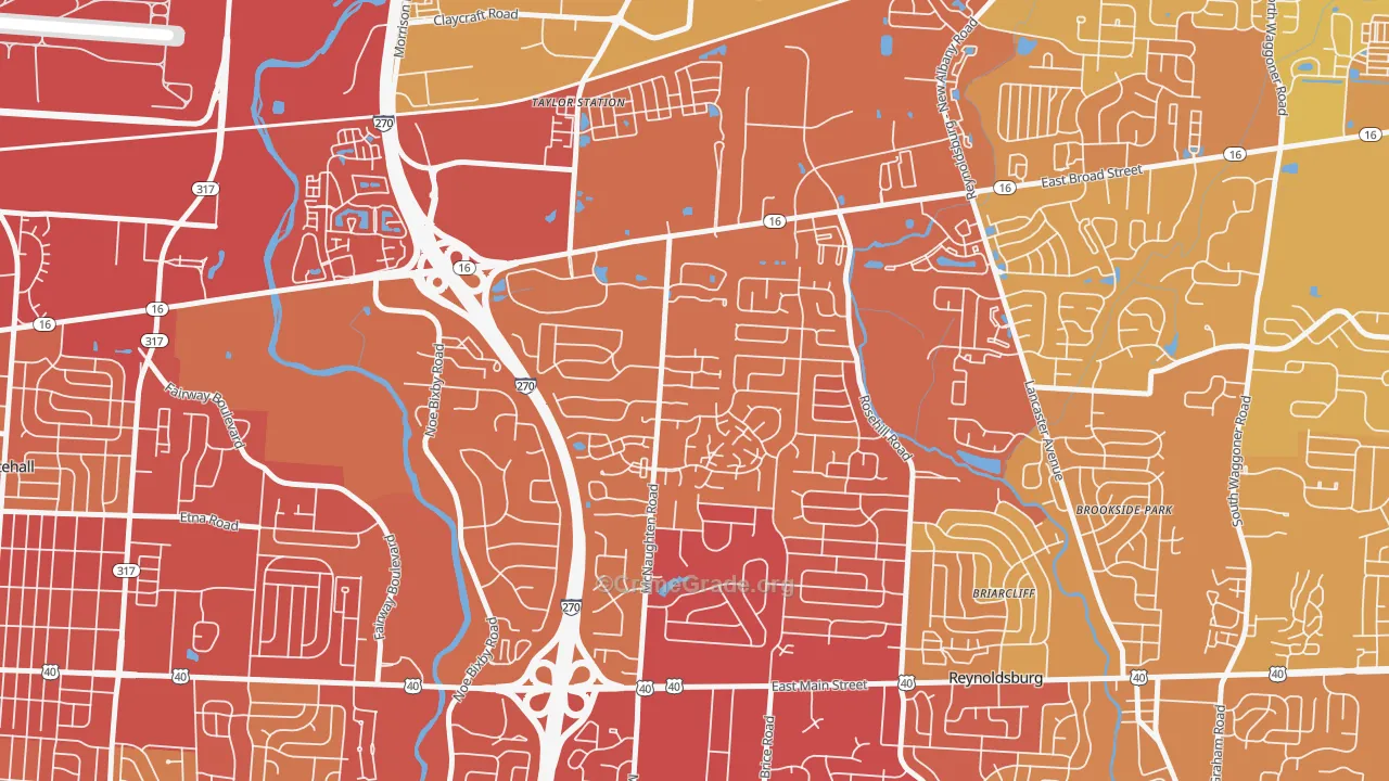 Olde Orchard, Columbus, OH Map of Vehicle Theft Rates