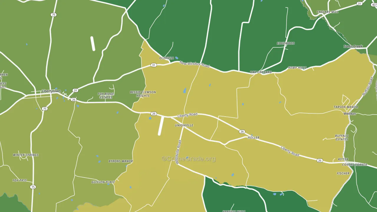Oldfield, MD Map of Vehicle Theft Rates