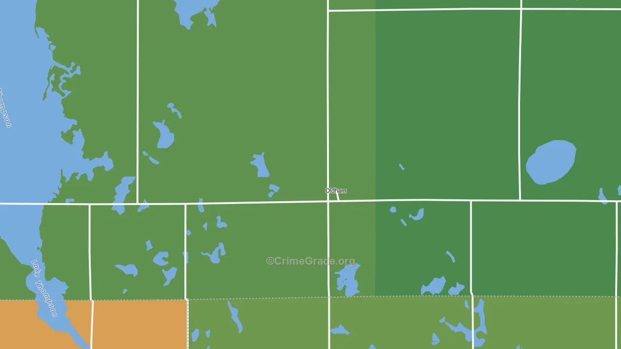 Oldham, SD Map of Vehicle Theft Rates