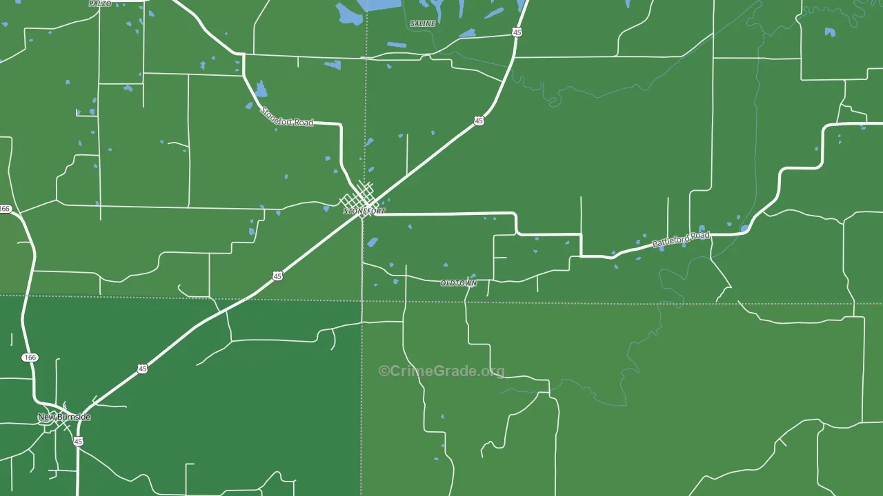 Oldtown, IL Map of Vehicle Theft Rates