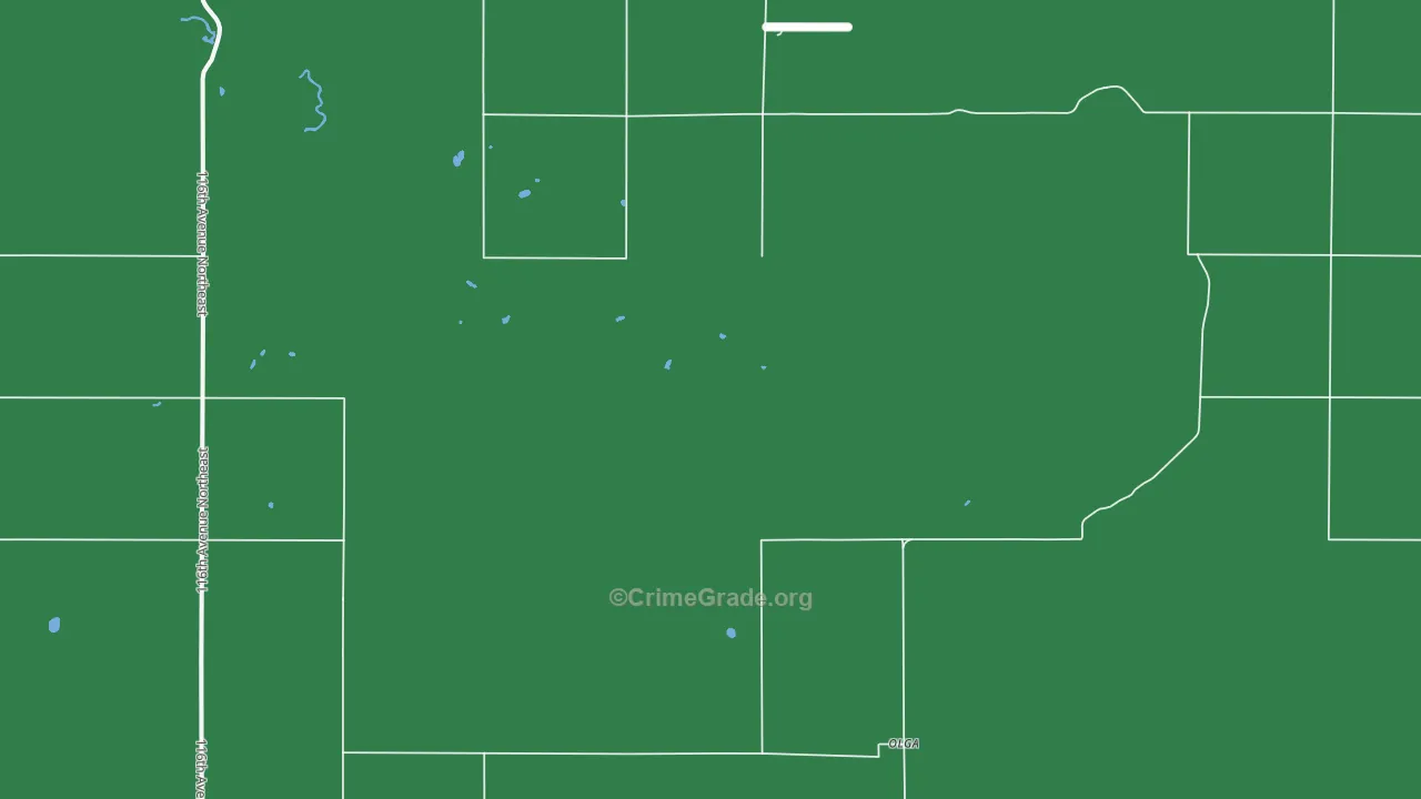 Olga, ND Map of Vehicle Theft Rates