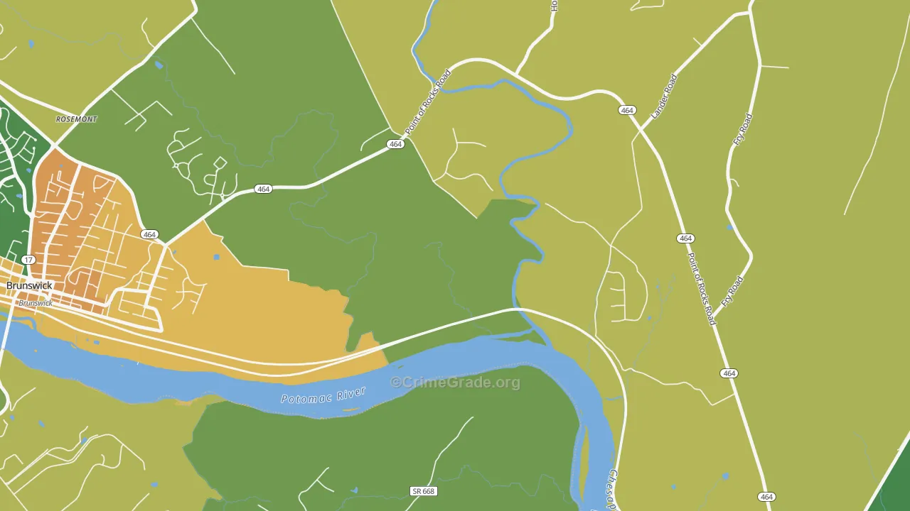 Olive, MD Map of Vehicle Theft Rates