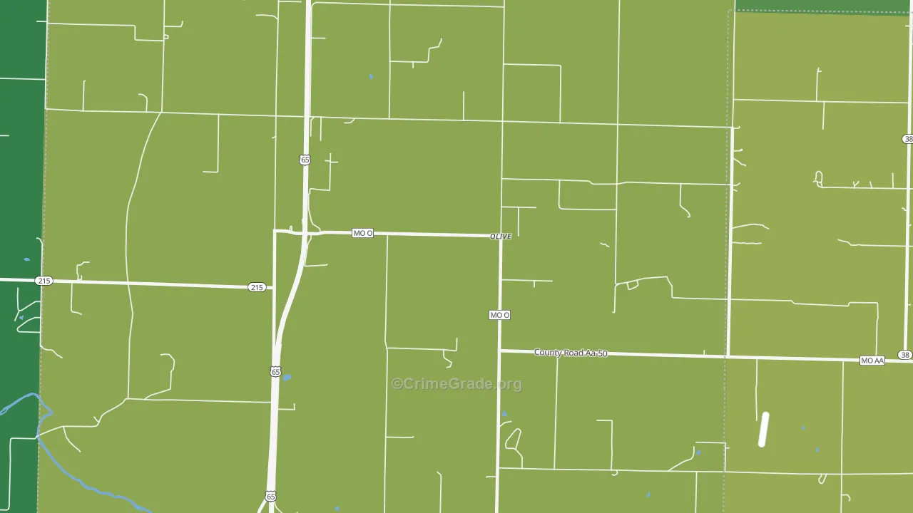 Olive, MO Map of Vehicle Theft Rates