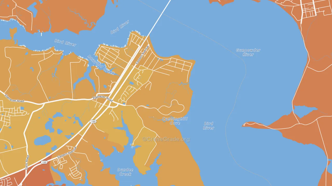 Oliver Beach, MD Map of Vehicle Theft Rates