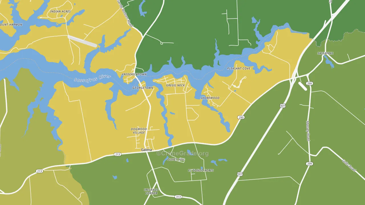 Olivet Hill, MD Map of Vehicle Theft Rates