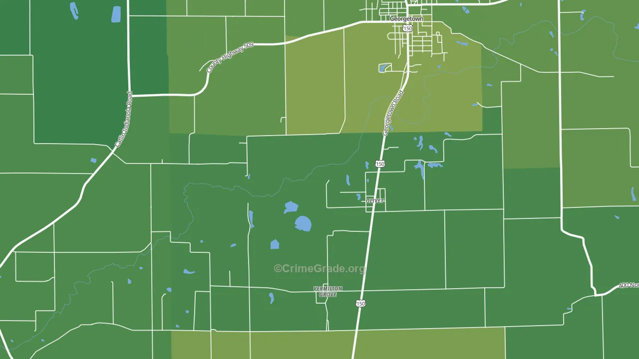 Olivet, IL Map of Vehicle Theft Rates