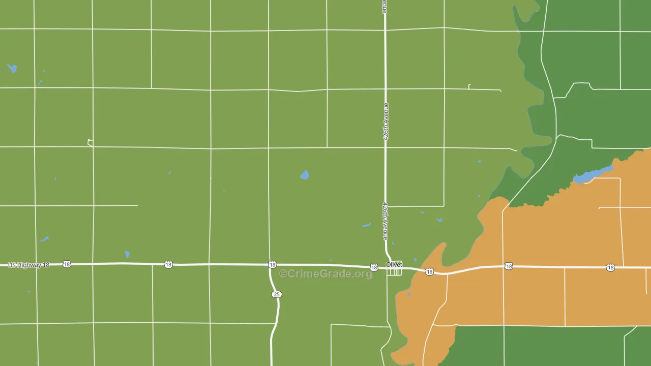 Olivet, SD Map of Vehicle Theft Rates