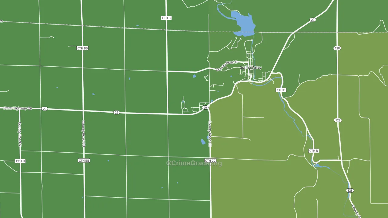 Olivet, WI Map of Vehicle Theft Rates