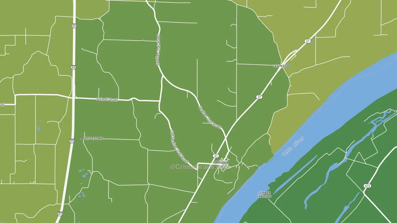 Olmsted, IL Map of Vehicle Theft Rates