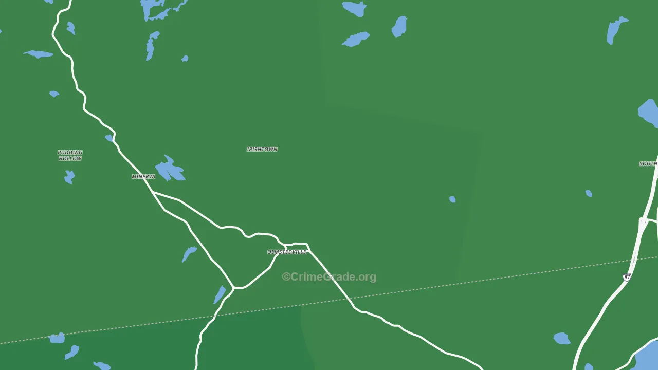 Olmstedville, NY Map of Vehicle Theft Rates