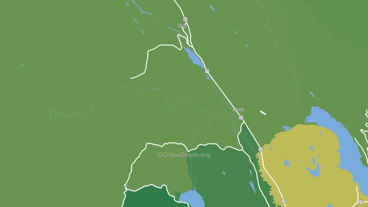 Olney, MT Map of Vehicle Theft Rates