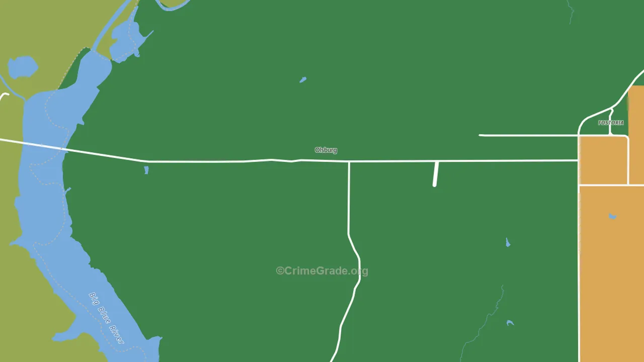Olsburg, KS Map of Vehicle Theft Rates