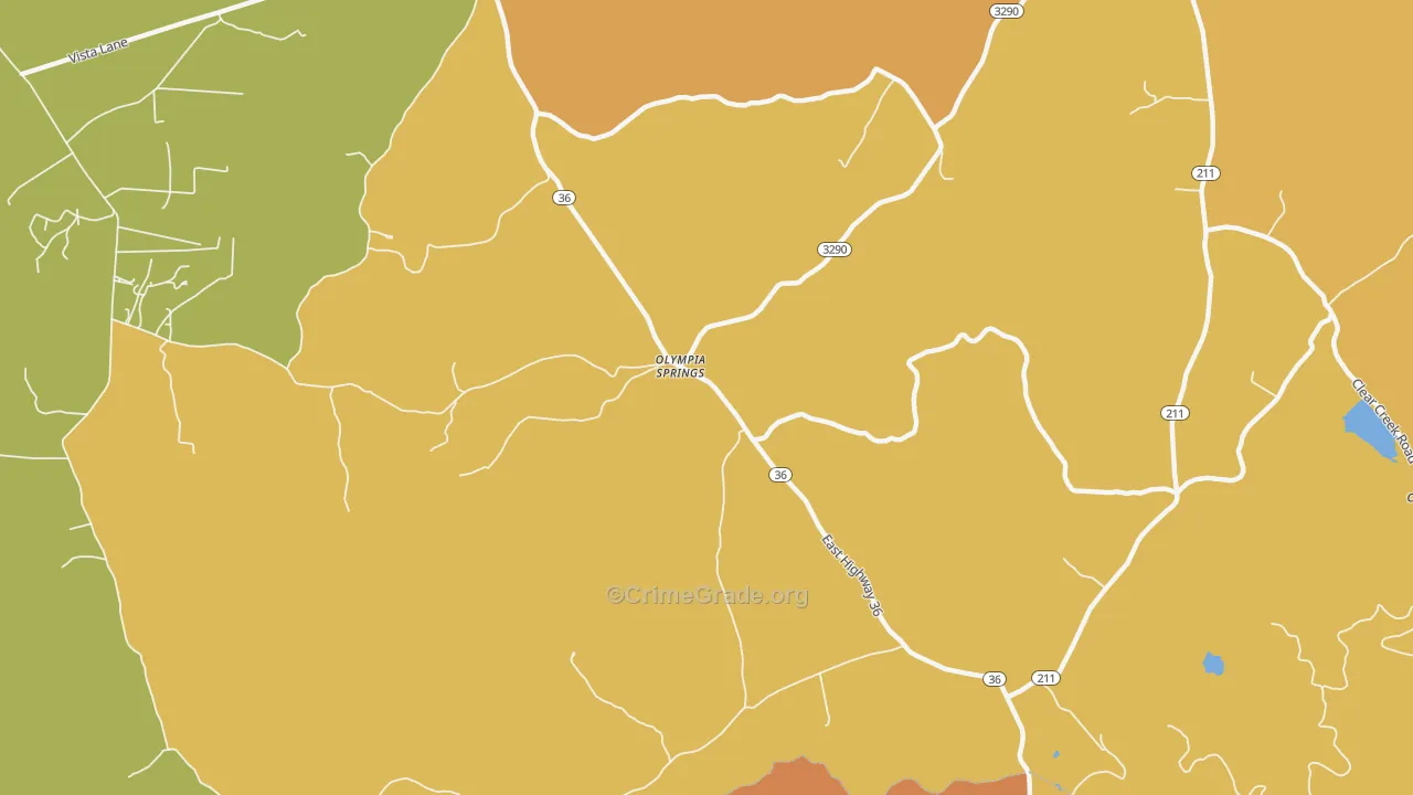Olympia Springs, KY Map of Vehicle Theft Rates