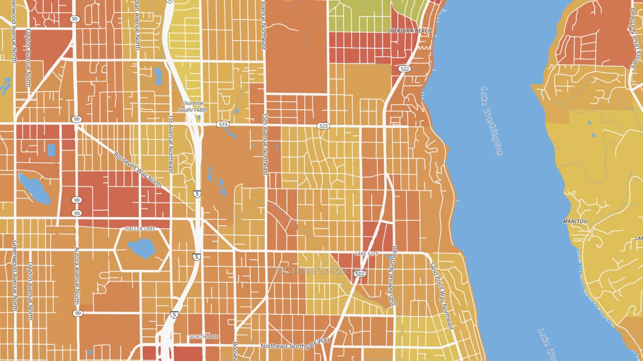 Olympic Hills, Seattle, WA Map of Vehicle Theft Rates