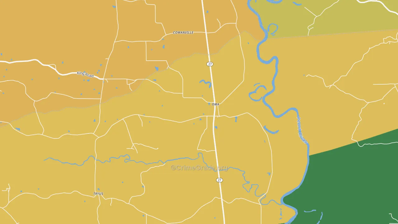 Oma, MS Map of Vehicle Theft Rates