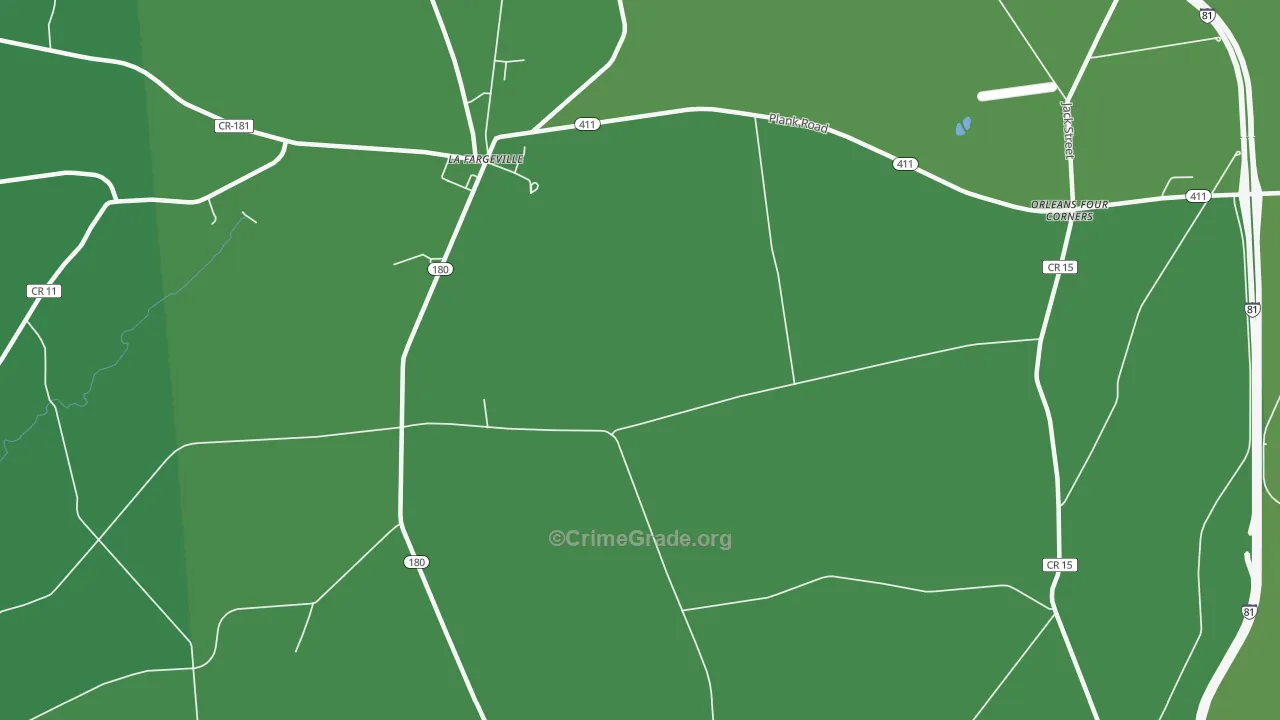 Omar, NY Map of Vehicle Theft Rates