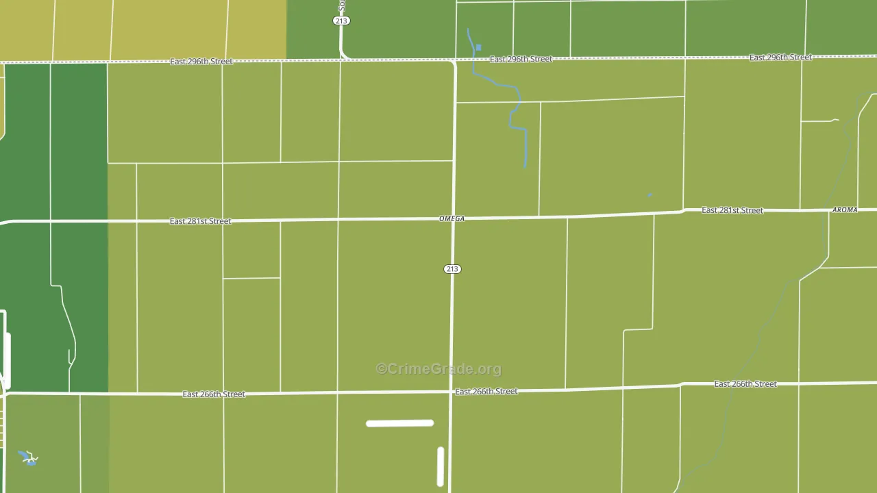 Omega, IN Map of Vehicle Theft Rates