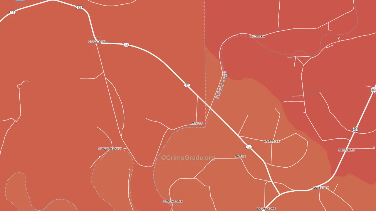 Omega, MS Map of Vehicle Theft Rates
