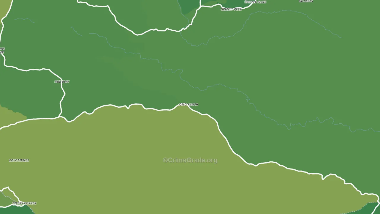 Omo Ranch, CA Map of Vehicle Theft Rates