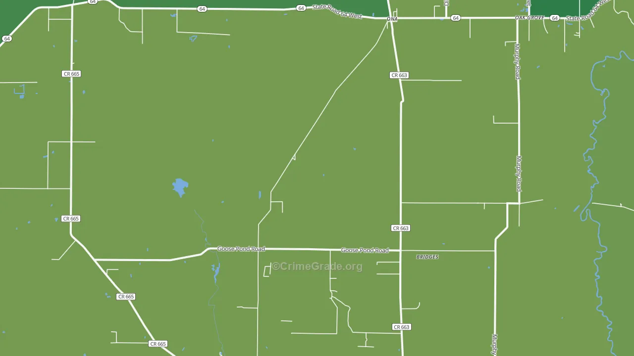Ona, FL Map of Vehicle Theft Rates