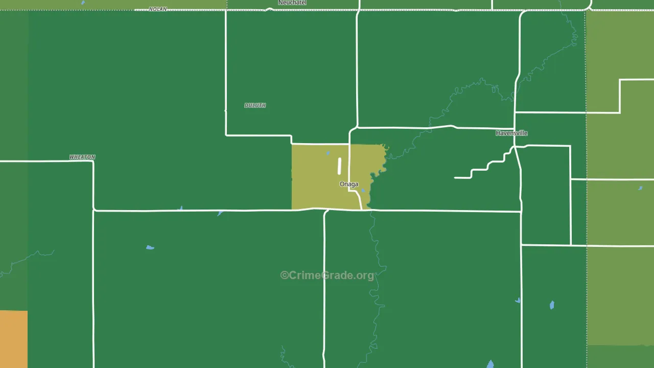 Onaga, KS Map of Vehicle Theft Rates