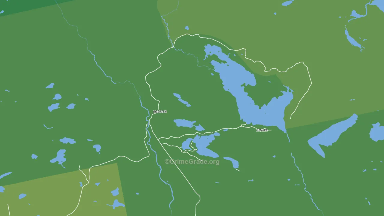 Onawa, ME Map of Vehicle Theft Rates