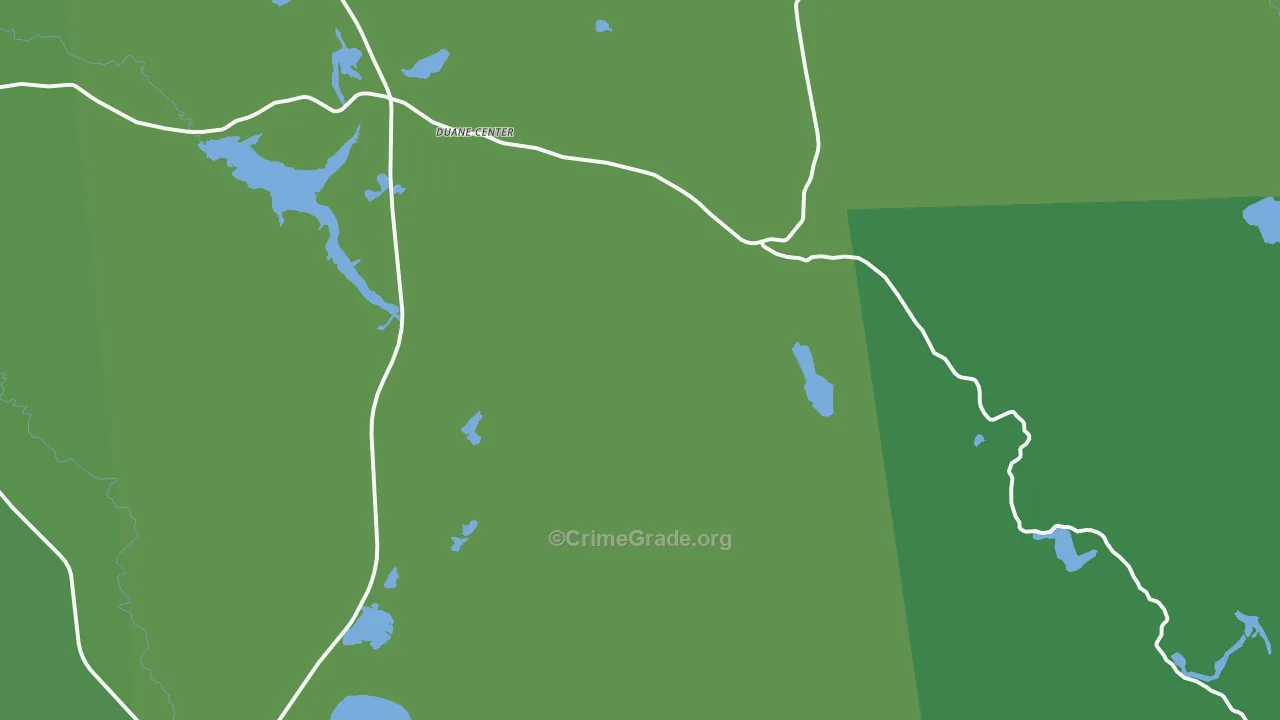 Onchiota, NY Map of Vehicle Theft Rates