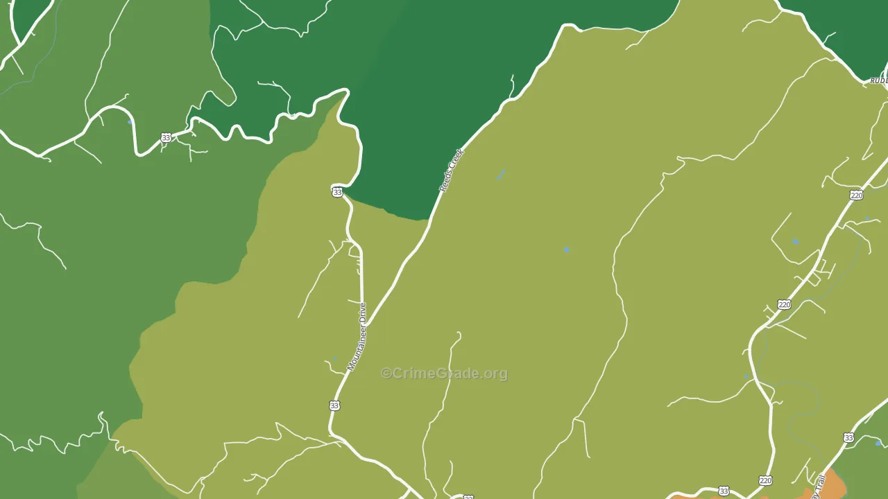 Onego, WV Map of Vehicle Theft Rates