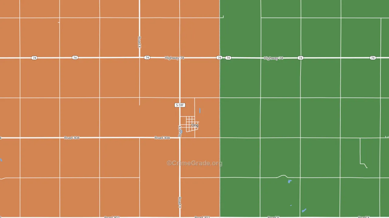 Ong, NE Map of Vehicle Theft Rates