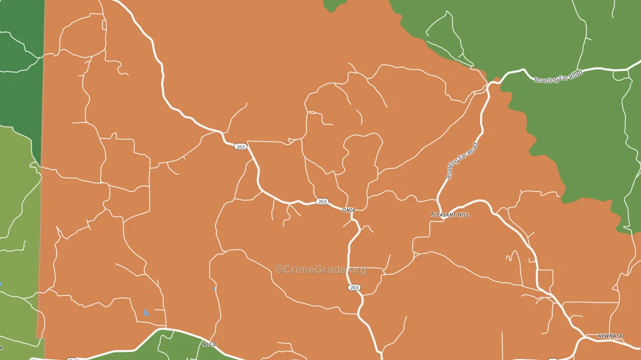 Onia, AR Map of Vehicle Theft Rates