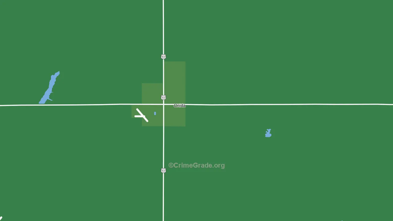Onida, SD Map of Vehicle Theft Rates