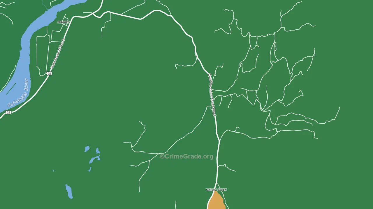 Onion Creek, WA Map of Vehicle Theft Rates