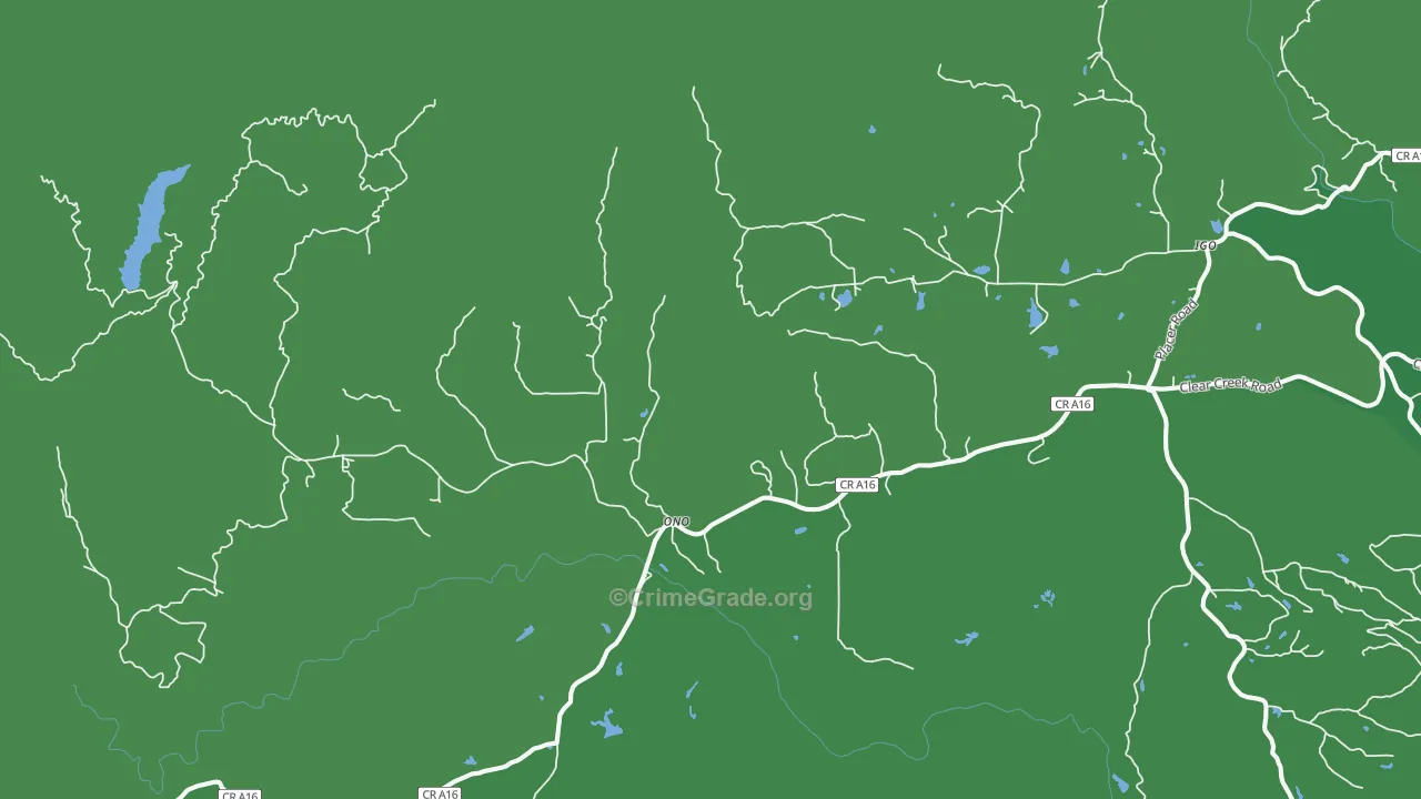 Ono, CA Map of Vehicle Theft Rates